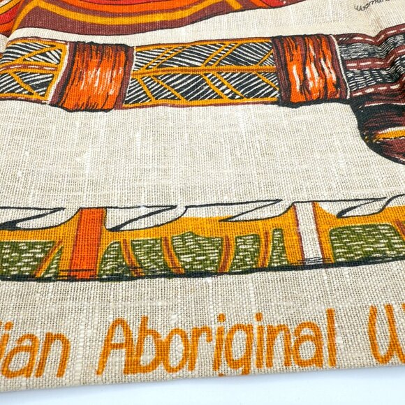 Heil Aboriginal Art Australia 100% Pure Linen Kitchen Tea Towel Flax 18x30 - Picture 3 of 16
